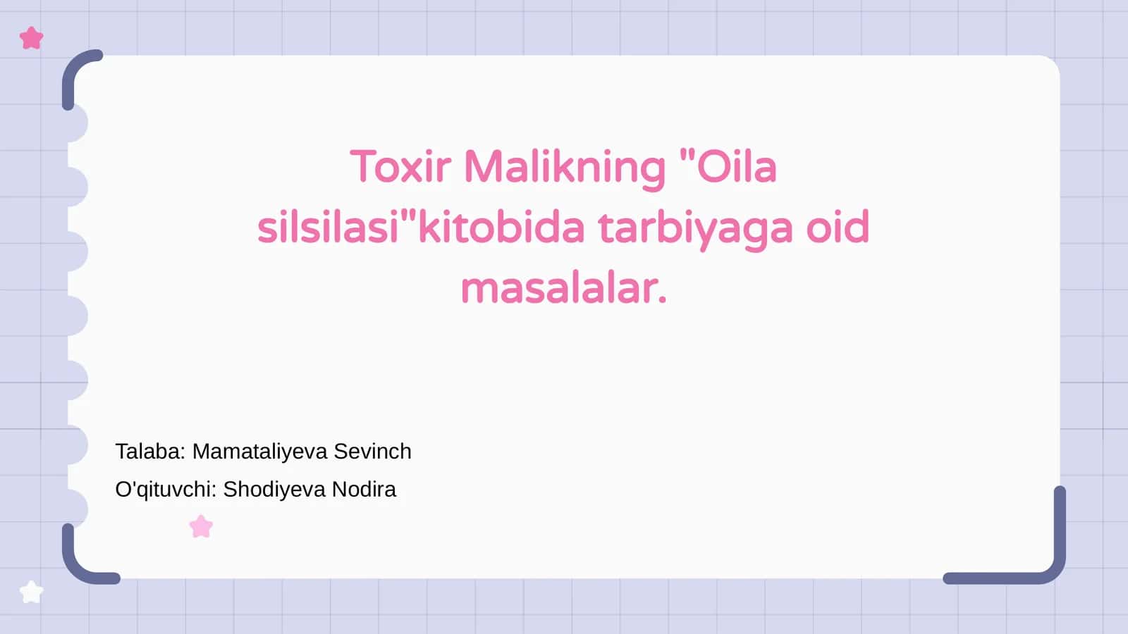 Oila silsilasi 1
