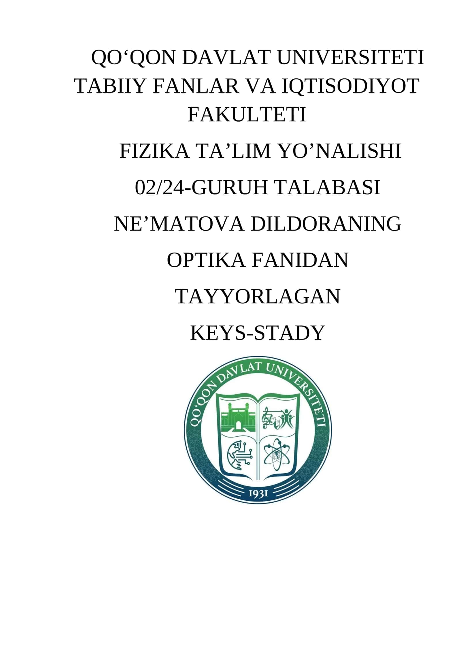 KEYS-STADY “Fotolyuminesensiya hodisasi” 1