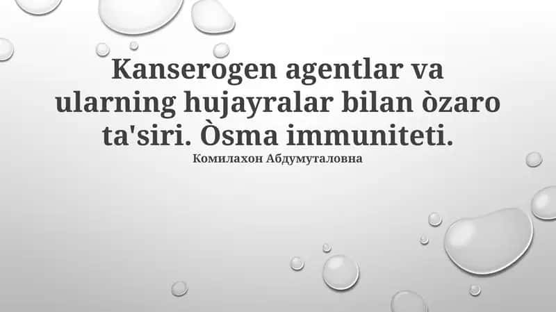 Kanserogen Moddalar: Turlari va Mexanizmlari 1