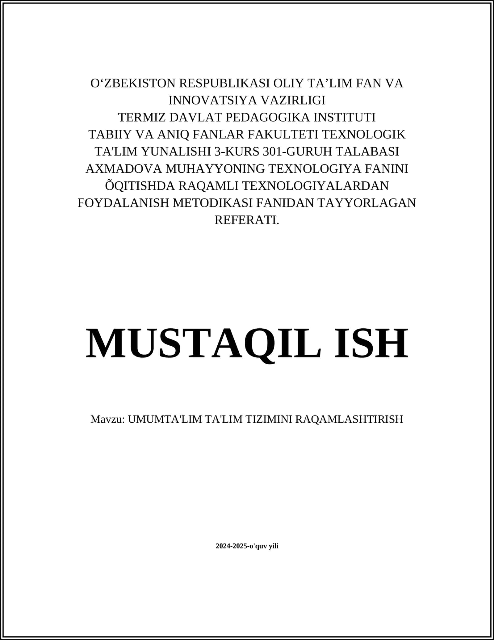 Raqamli ta'lim muhitlari 1