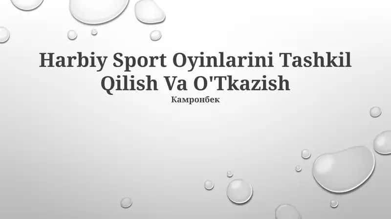 Harbiy Sport Oyinlarini Tashkil Qilish Va O'Tkazish 1