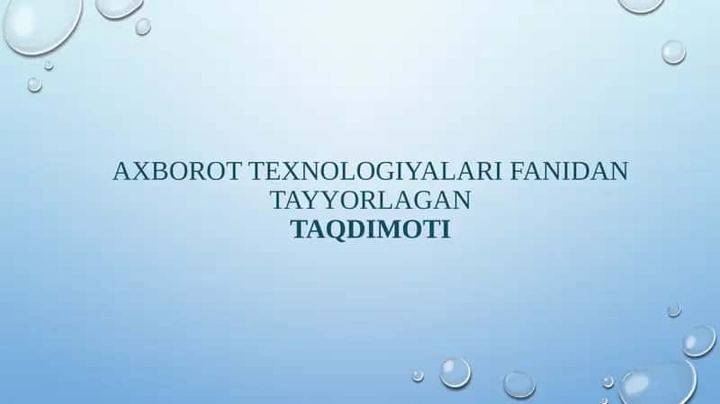 Axborotni ruxsatsiz kirishdan himoya qilish 1