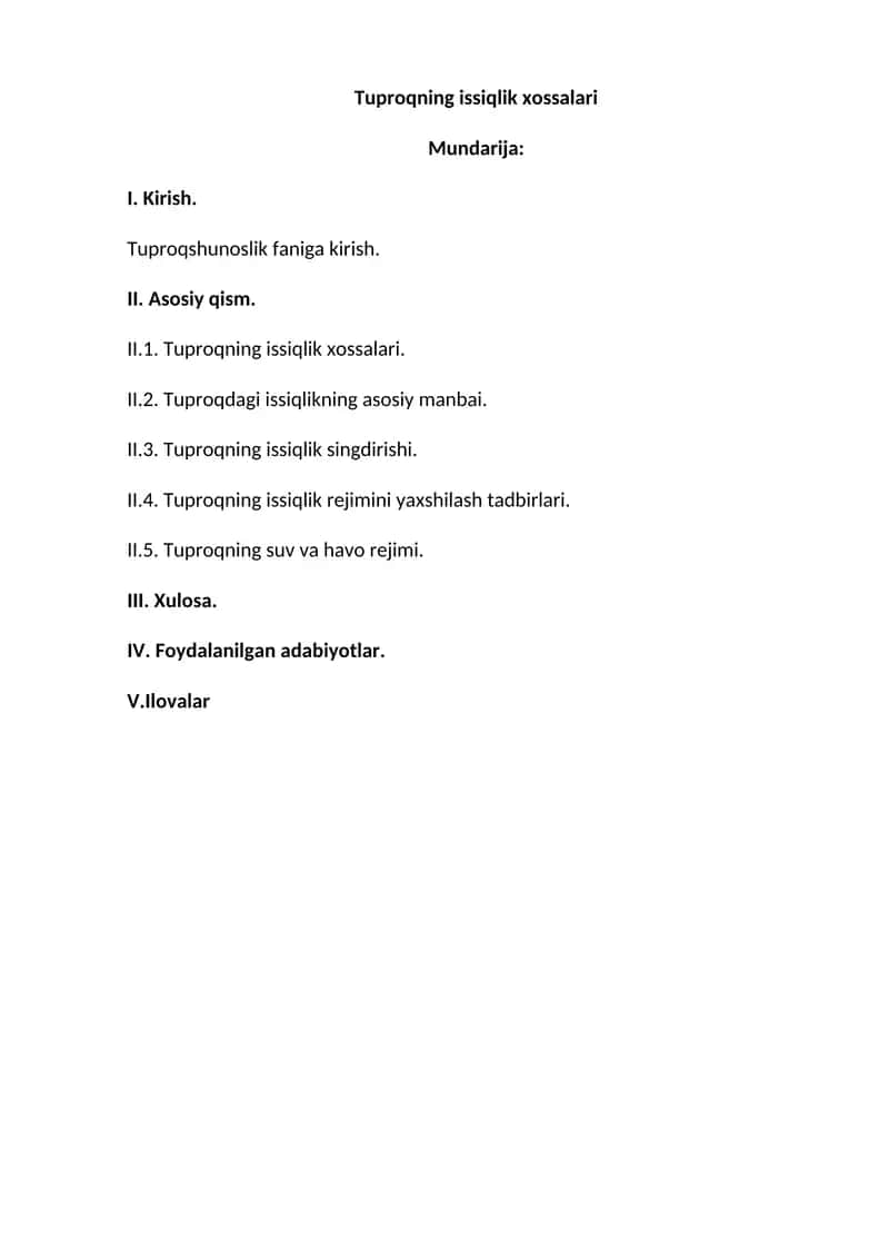 Tuproqning issiqlik xossalari 1