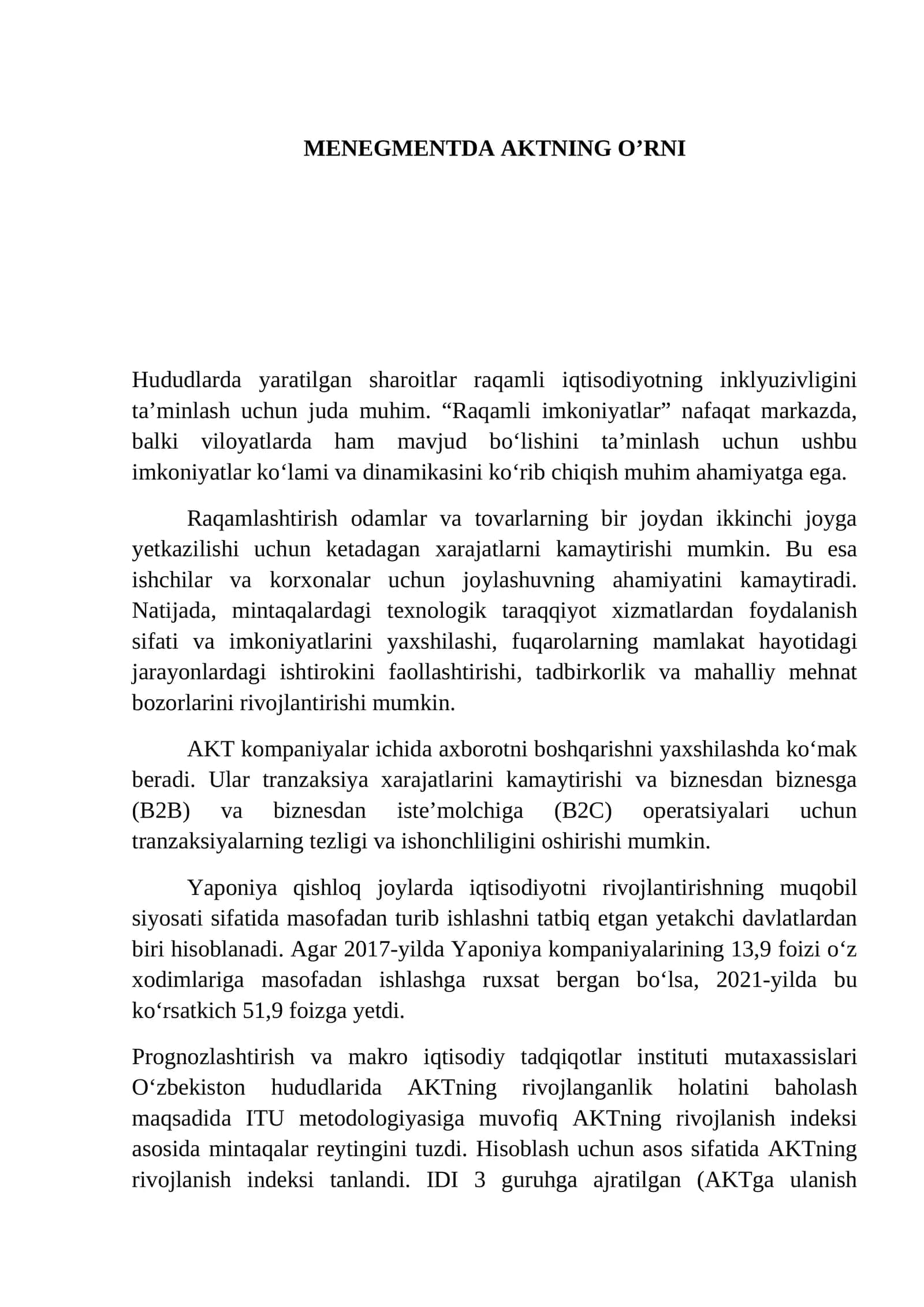 "RAQAMLI IMKONIYATLAR" 1