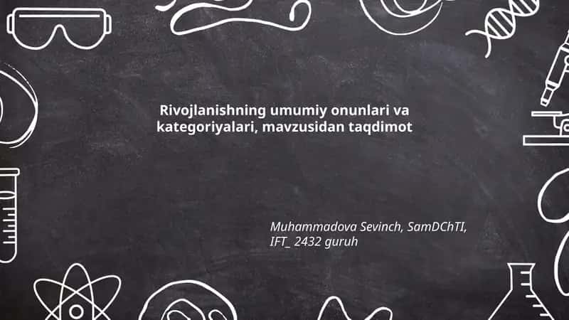Rivojlanishning umumiy onunlari va kategoriyalari 1