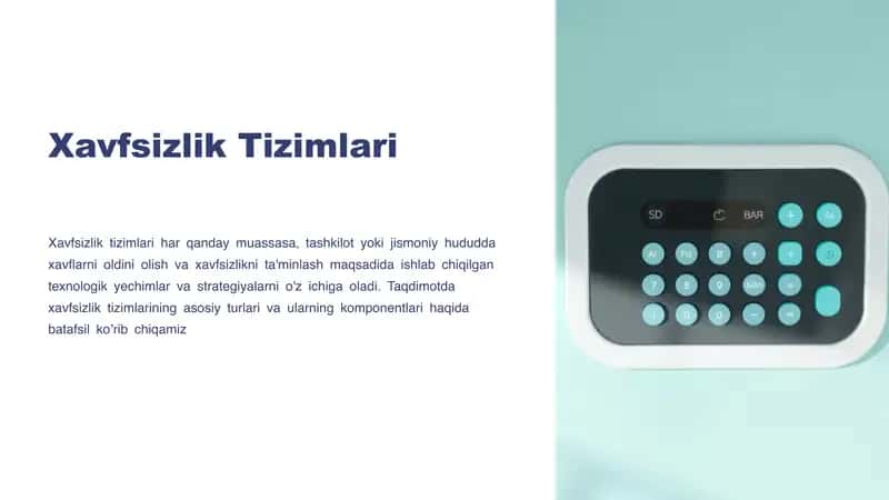 Xavfsizlik Tizimlari 1