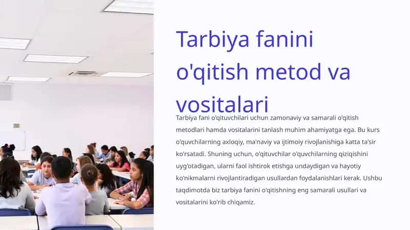 Tarbiya fanini o'qitish metod va vositalari 1