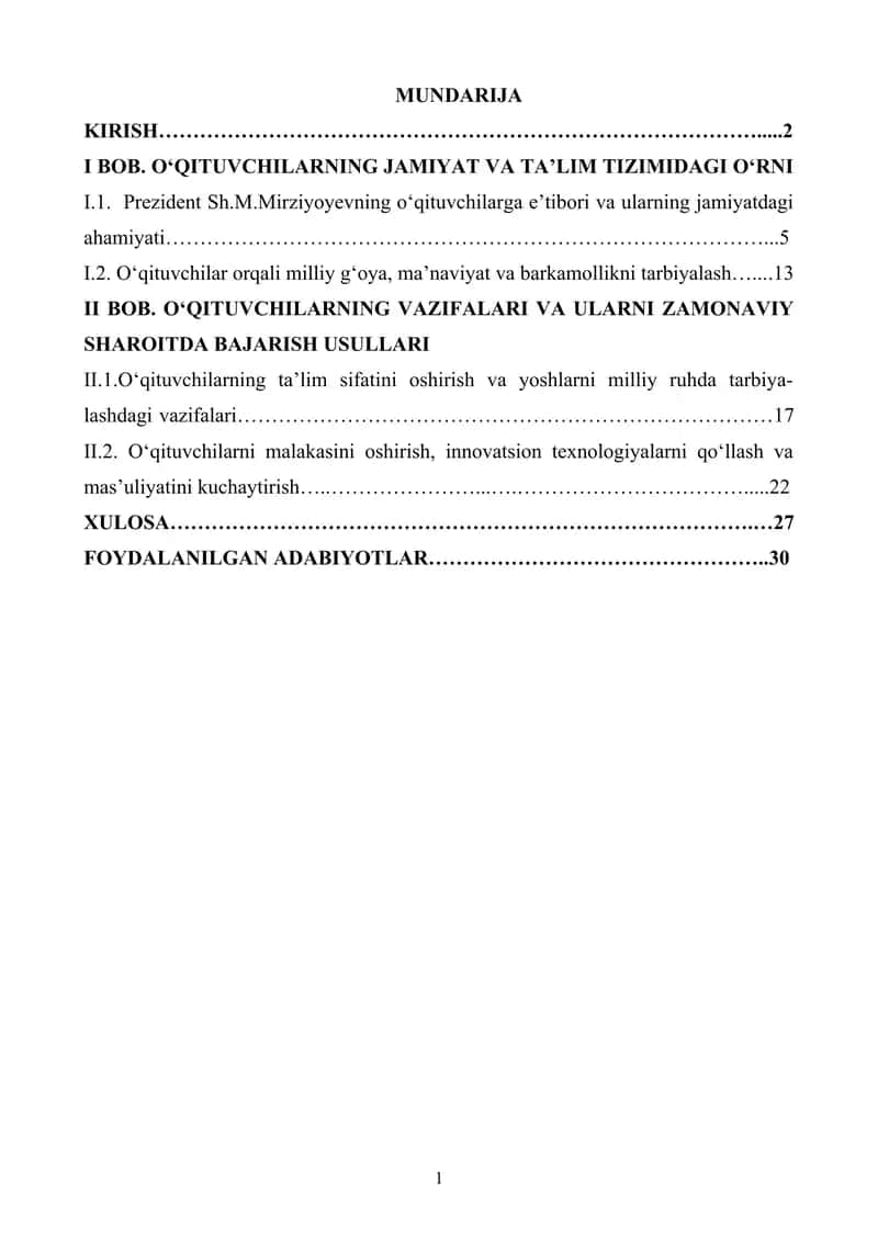 O‘QITUVCHILARNING JAMIYAT VA TA’LIM TIZIMIDAGI O‘RNI. 1