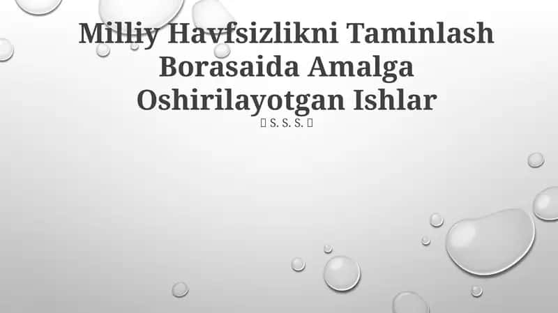 Milliy Havfsizlikni Taminlash Borasaida Amalga Oshirilayotgan Ishlar 1