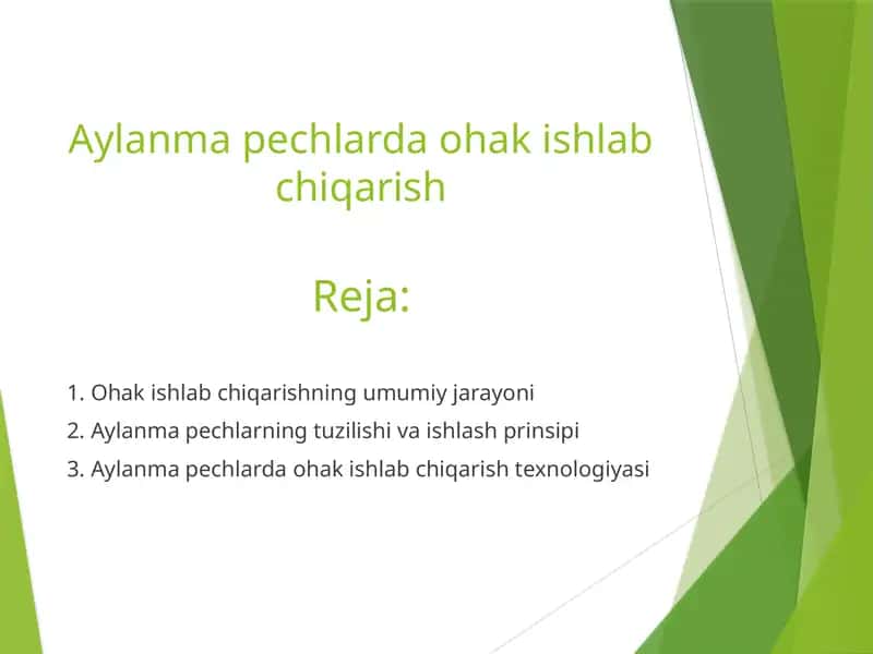 Aylanma pechlarda ohak ishlab chiqarish 1