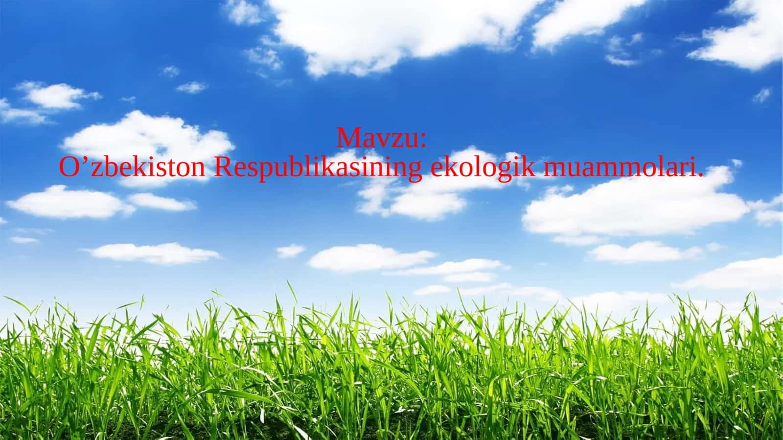 O‘zbekiston Respublikasining ekologik muammolari 1