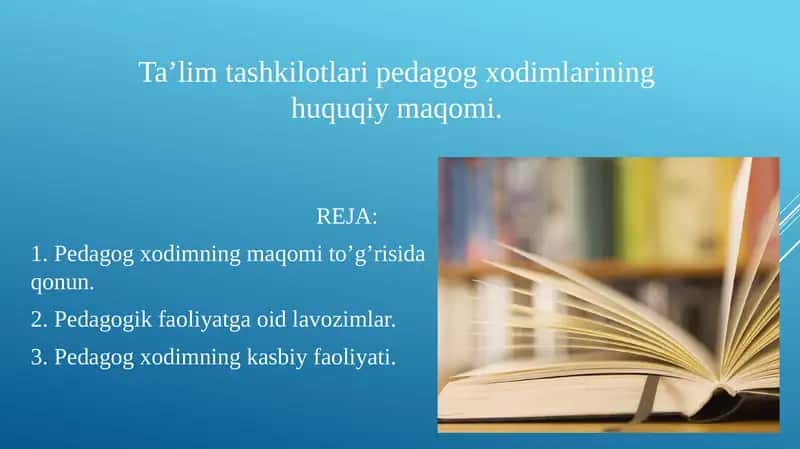 Pedagog xodimning maqomi 1