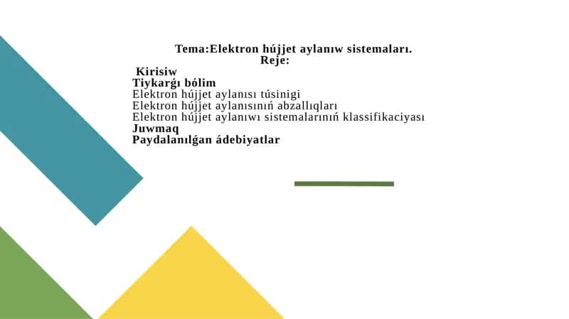 Elektron hújjet aylanısı 1