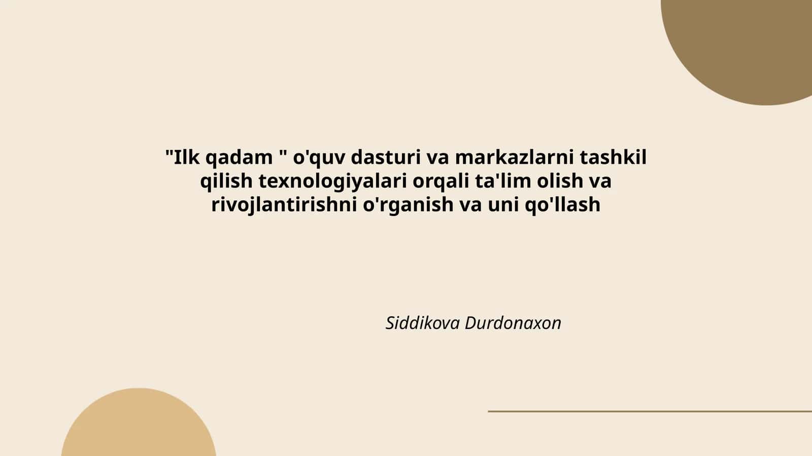Ilk qadam o‘quv dasturi 1