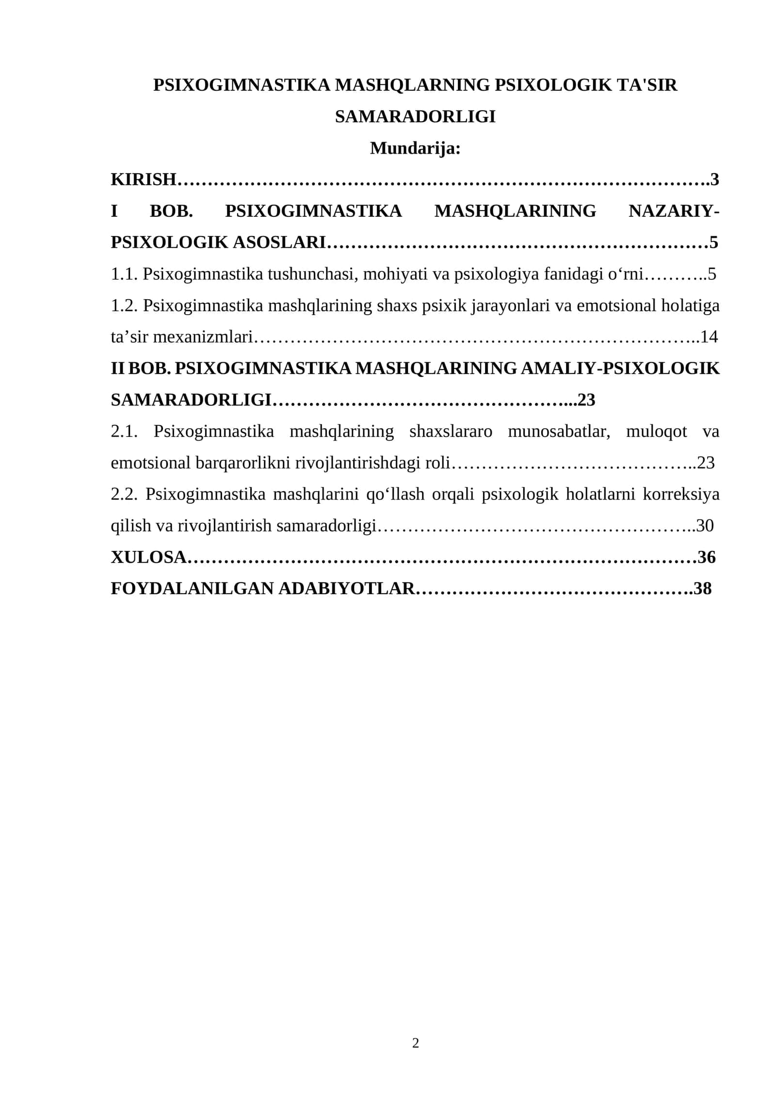 PSIXOGIMNASTIKA MASHQLARNING PSIXOLOGIK TA'SIR SAMARADORLIGI 1