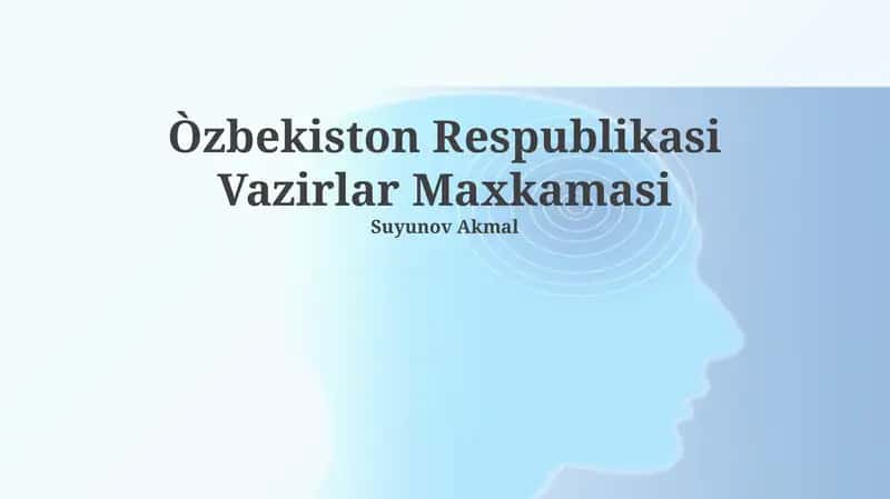 Oʻzbekiston Respublikasi Vazirlar Maxkamasi 1