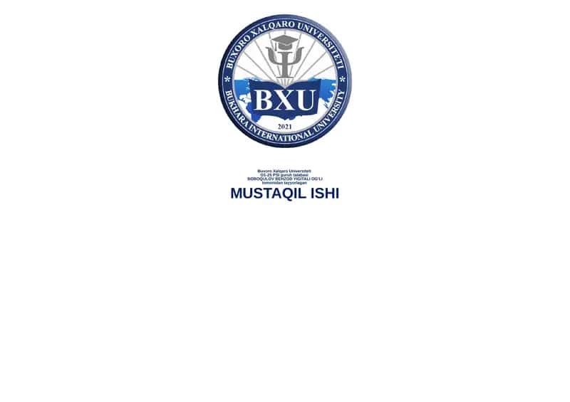 MUSTAQIL ISHI INTELLEKTUAL XATTI-HARAKAT FARAZLARI 1