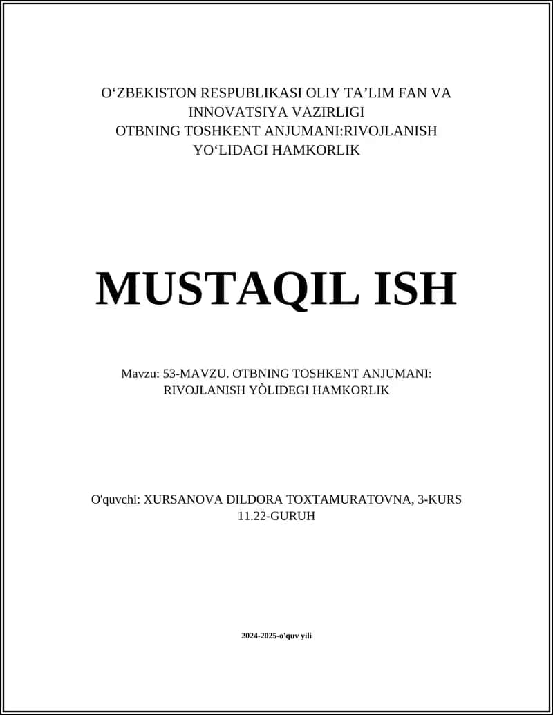 OTBNING TOSHKENT ANJUMANI