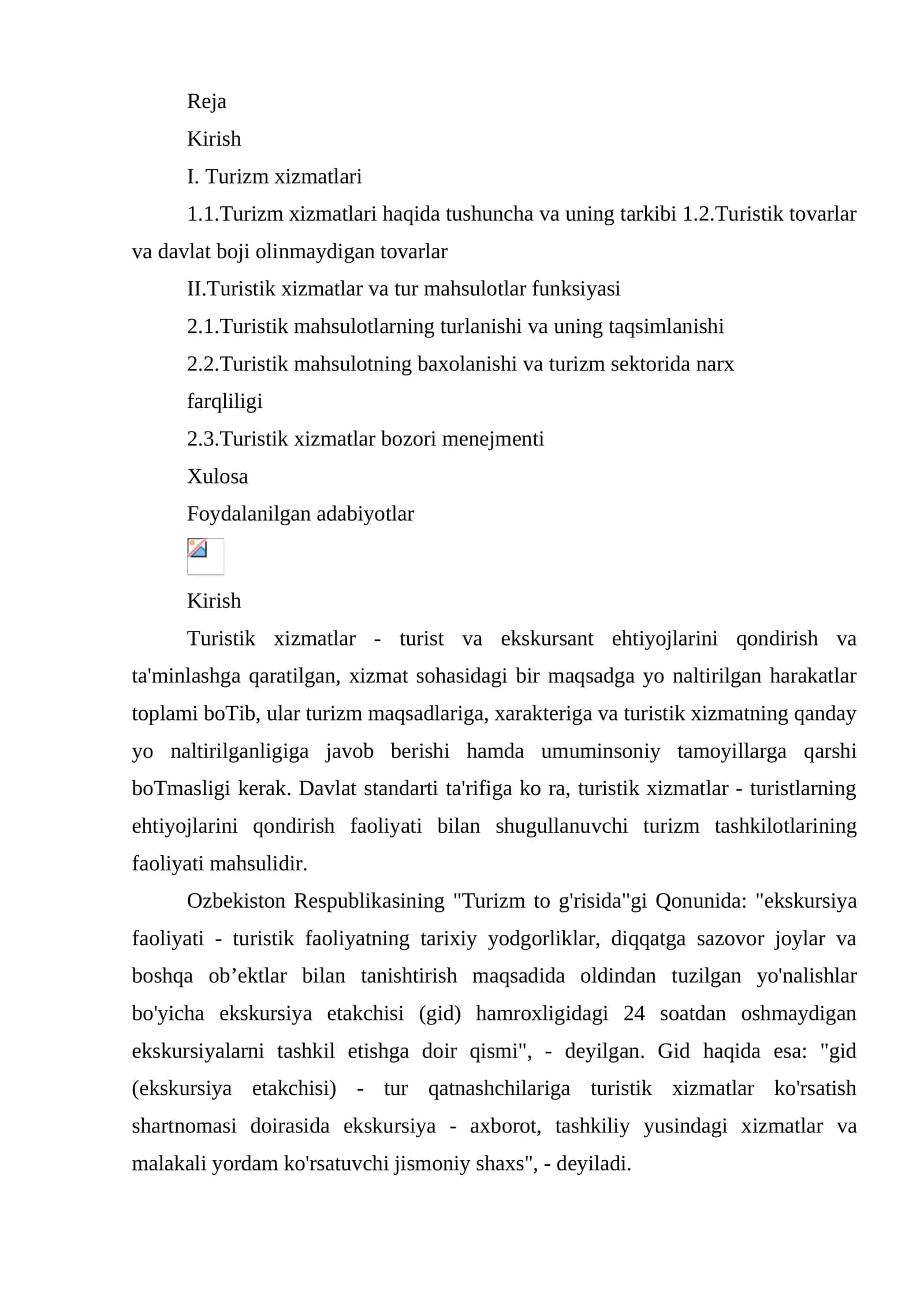 Turistik xizmatlar 1
