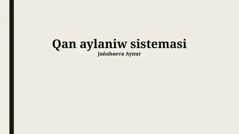Qan aylaniw sistemasi 1