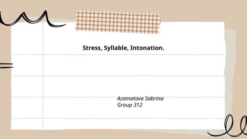 Lexical stress patterns in English words 1