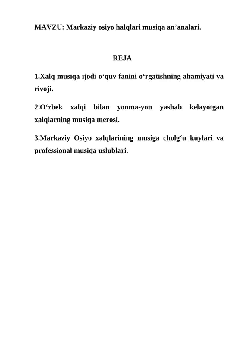 Markaziy osiyo halqlari musiqa an’analari 1