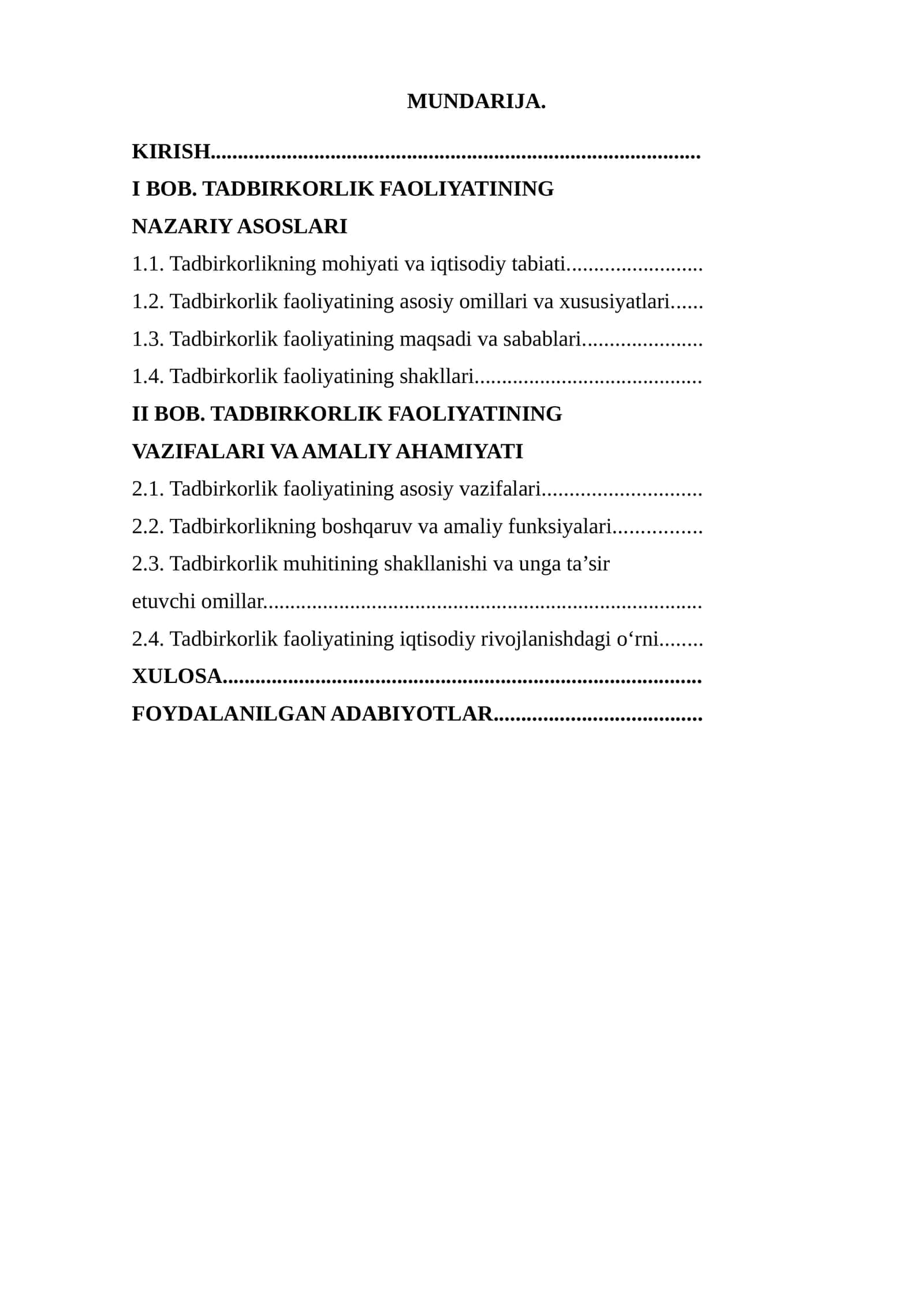 TADBIRKORLIK FAOLIYATINING NAZARIY ASOSLARI VA AMALIY AHAMIYATI 1