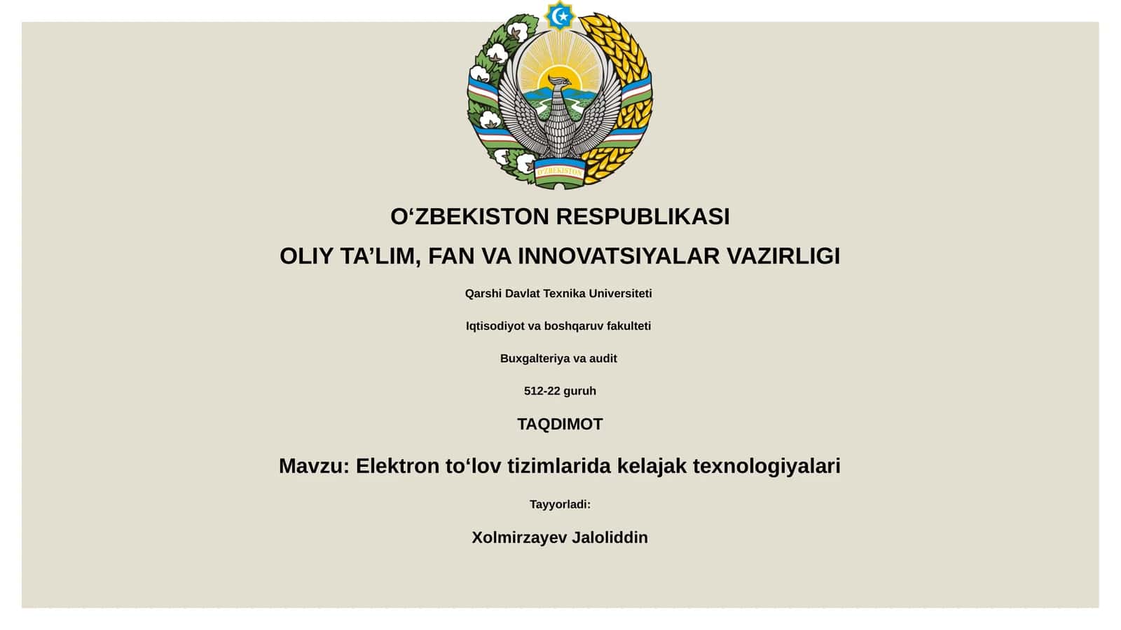 Elektron toʻlov tizimlarida kelajak texnologiyalari 1