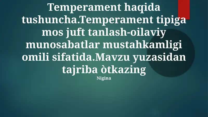 Temperament turlari 1