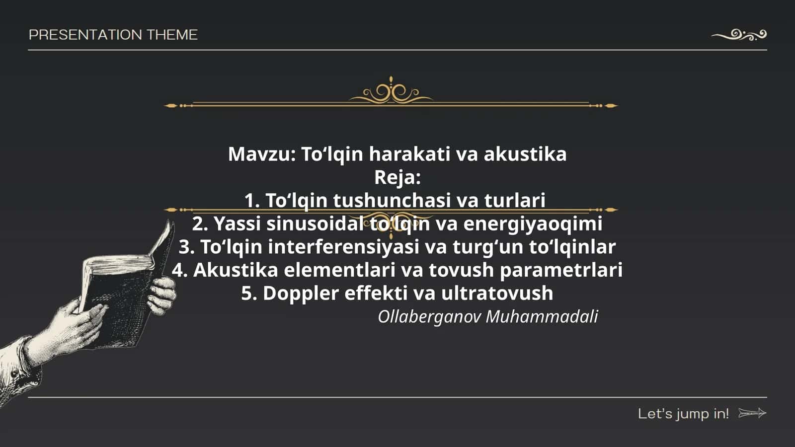 Toʻlqin harakati va akustika 1
