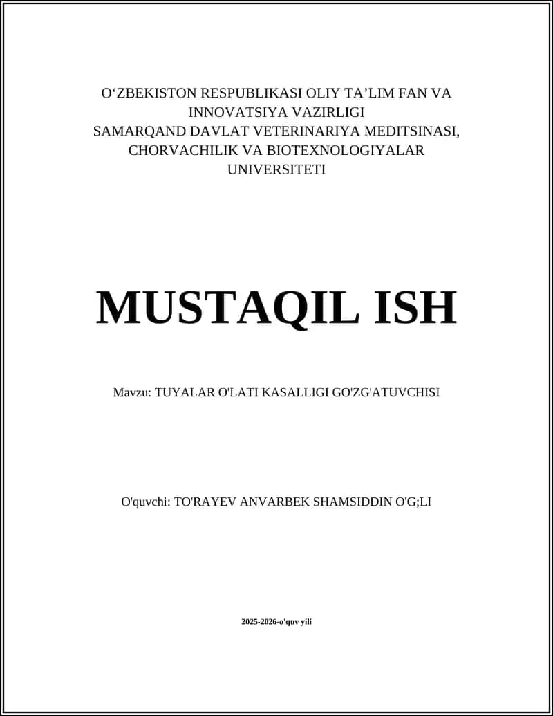 TUYALAR O'LATI KASALLIGI GO'ZG'ATUVCHISI 1