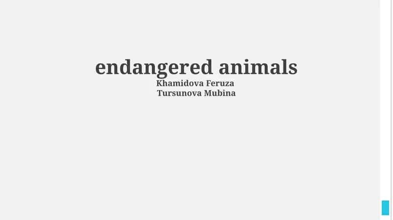 Endangered animals 1