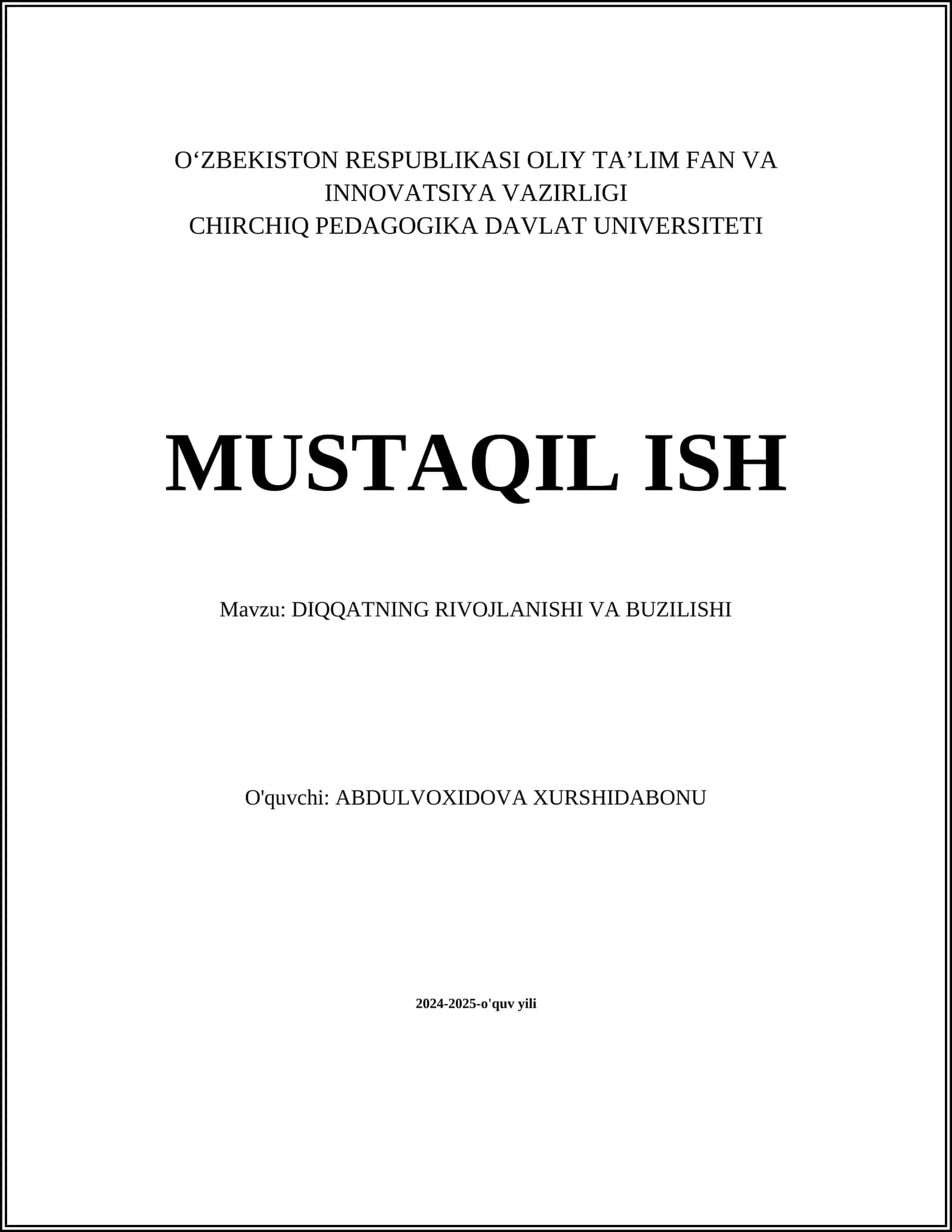 Diqqatning fiziologik asoslari 1