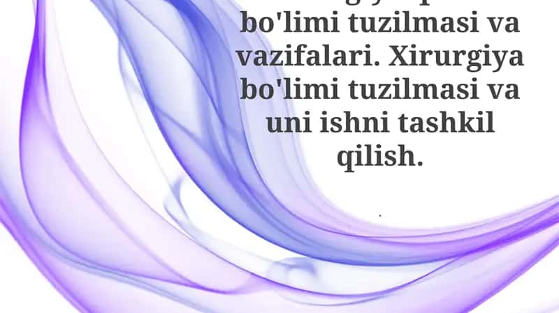 Jarrohlik Bo'limi Tuzilmasi va Vazifalari 1