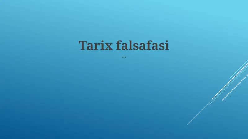 Tarix falsafasi 1