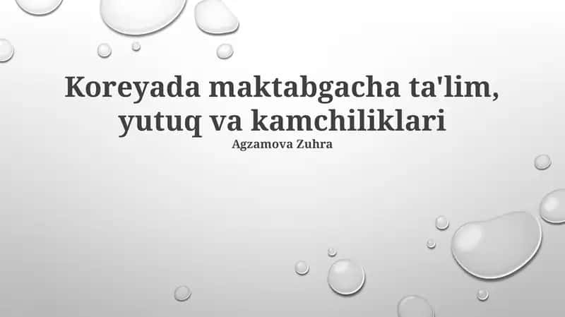 Koreyada maktabgacha ta'lim, yutuq va kamchiliklari 1