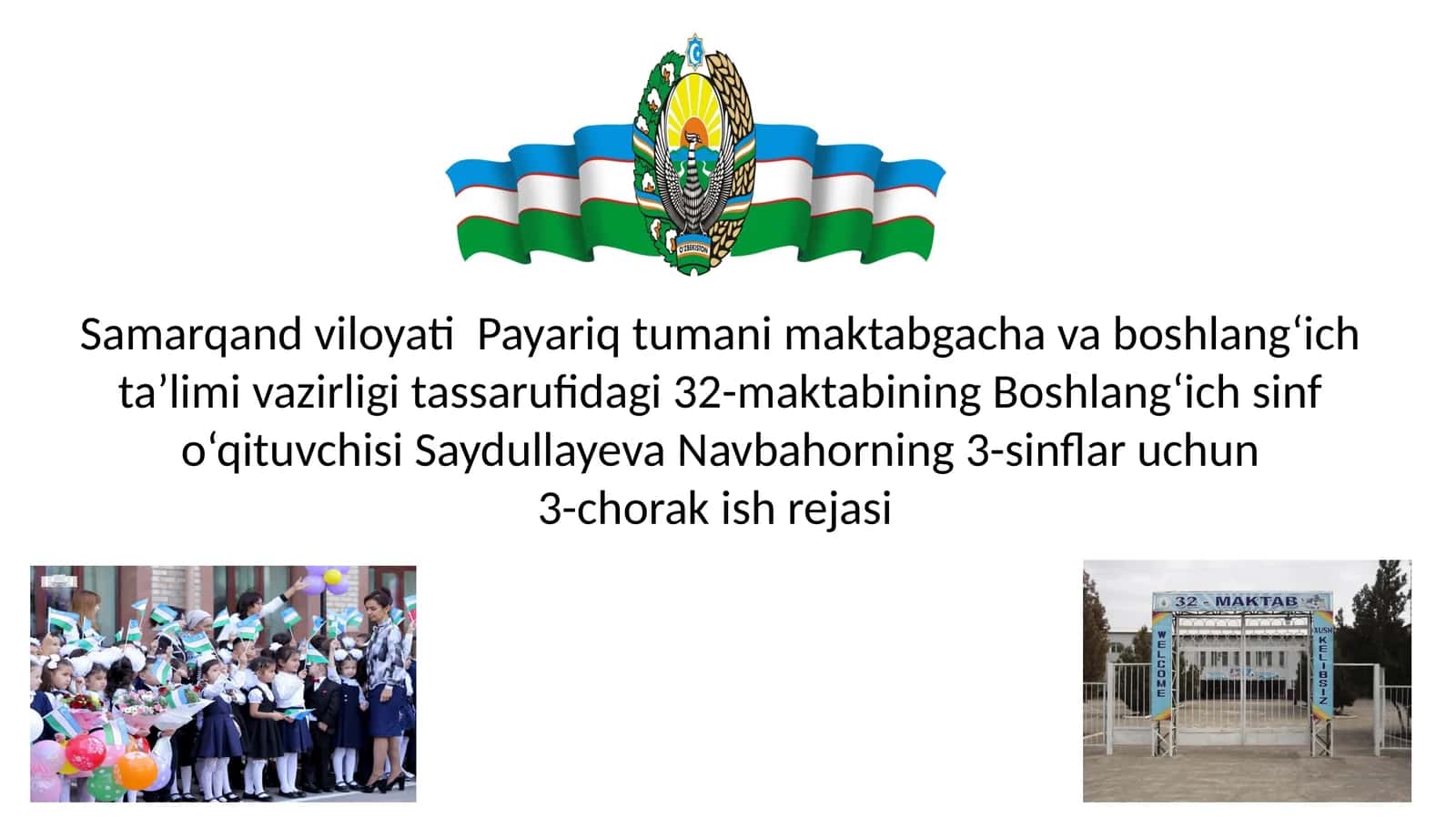 3-sinflar uchun 3-chorak ish rejasi 1