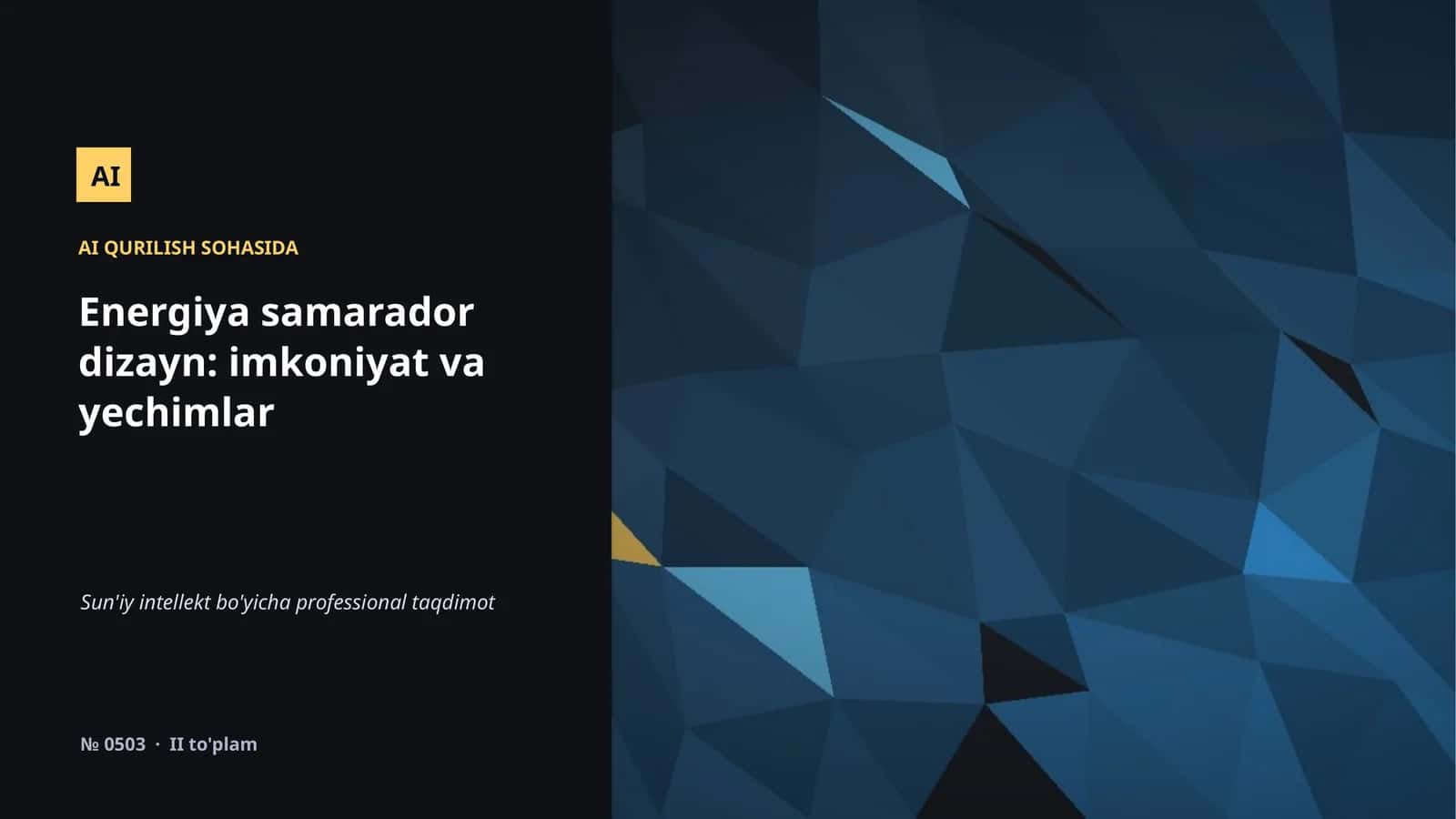 Sun'iy intellekt bo'yicha professional taqdimot 1