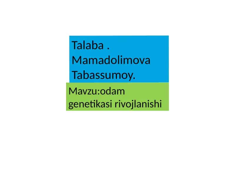 Odam genetikasi 1