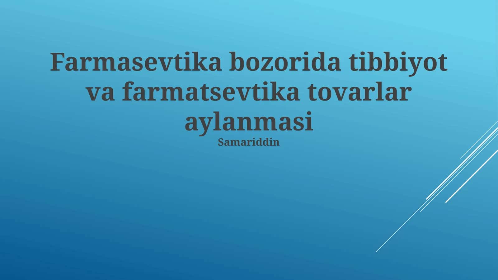 Farmasevtika bozorida tibbiyot va farmatsevtika tovarlar aylanmasi 1