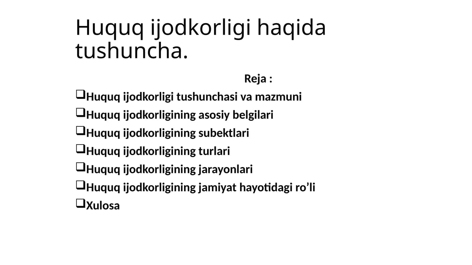 Huquq ijodkorligi tushunchasi 1