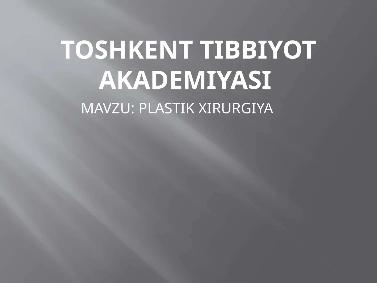 PLASTIK XIRURGIYA 1