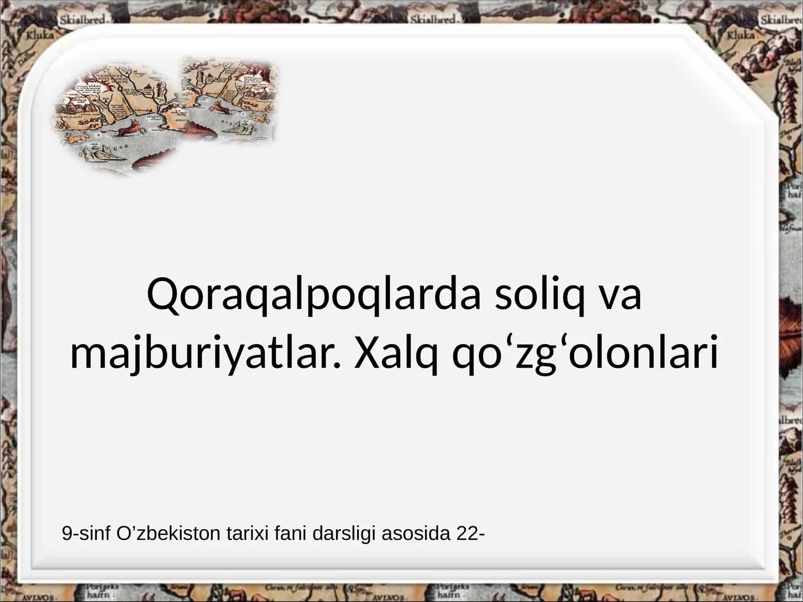 Qoraqalpoqlarda soliq va majburiyatlar 1