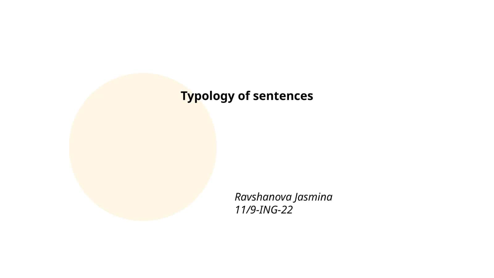 Typology of sentences 1