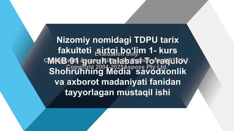 O‘zbekistonda axborot xavfsizligining ma'naviy va xuquqiy asoslari 1