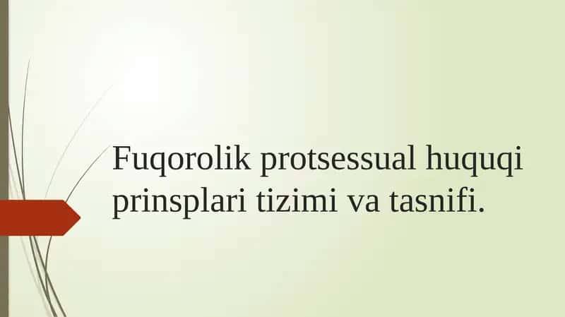 Fuqorolik protsessual huquqining prinsiplari tushunchasi va tasnifi 1