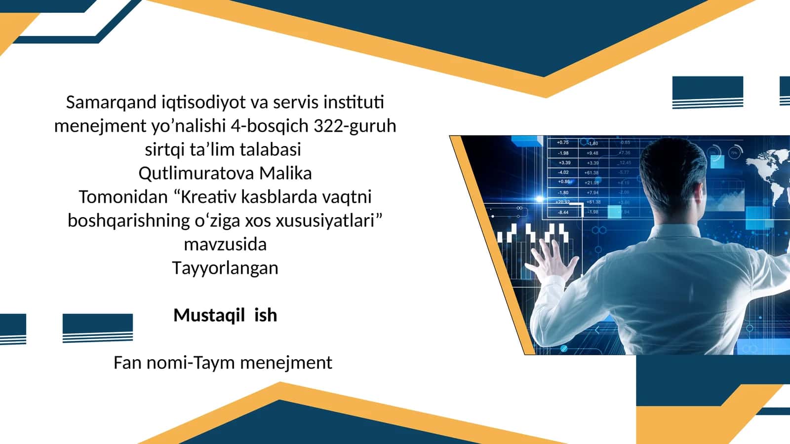 Kreativ Kasblarda vaqtni boshqarishning o‘ziga xos hususiyatlari 1