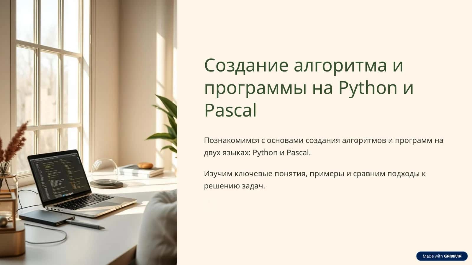 Создание алгоритма и программы на Python и Pascal 1