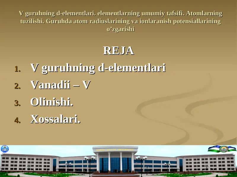 V guruhning d-elementlari 1