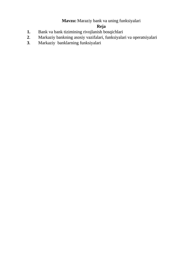 Maraziy bank va uning funksiyalari 1